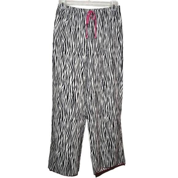 Josie Natori Women's Sleepwear, Zebra Print Wide Leg Lounge Pajama Pants, Sz M/L - Picture 1 of 9